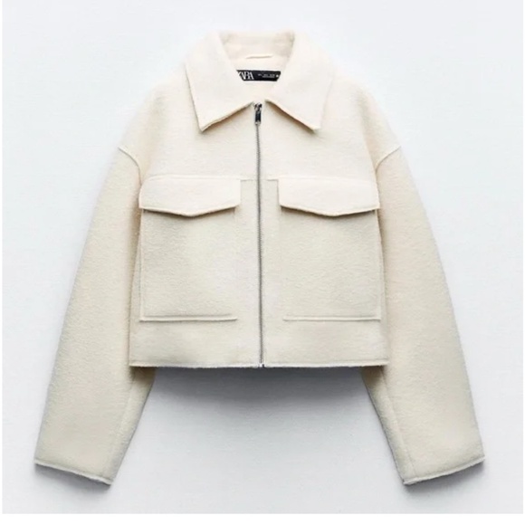 Zara Jackets & Blazers - Zara BOUCLÉ JACKET WITH PATCH POCKETS NWOT XS